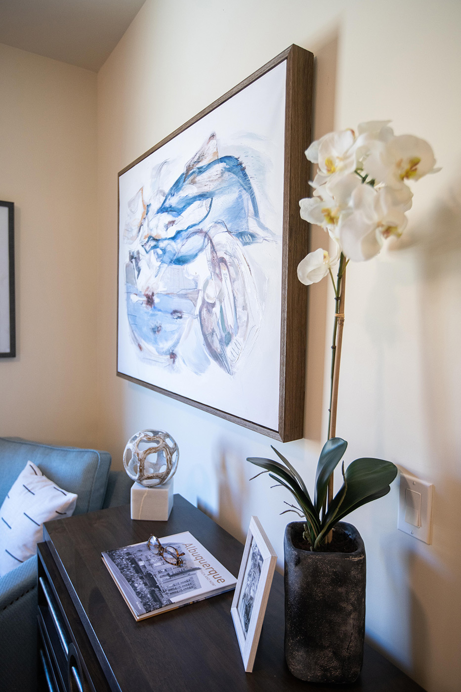 Cherry Hills Bedroom interior shot with painting decor